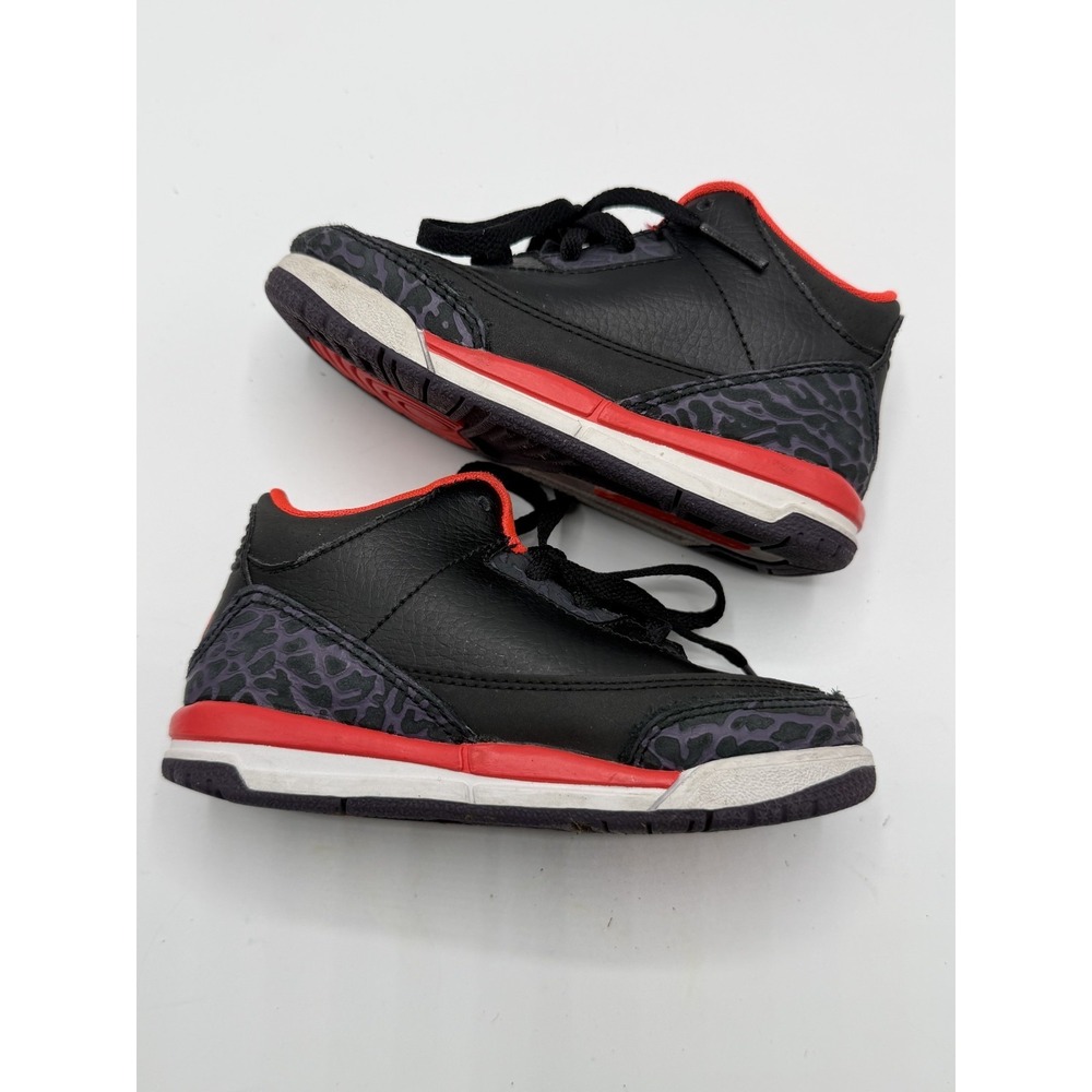 Jordan 3 Retro Bright Crimson 832033-005 Toddler Size 8C Pre-Owned No Box